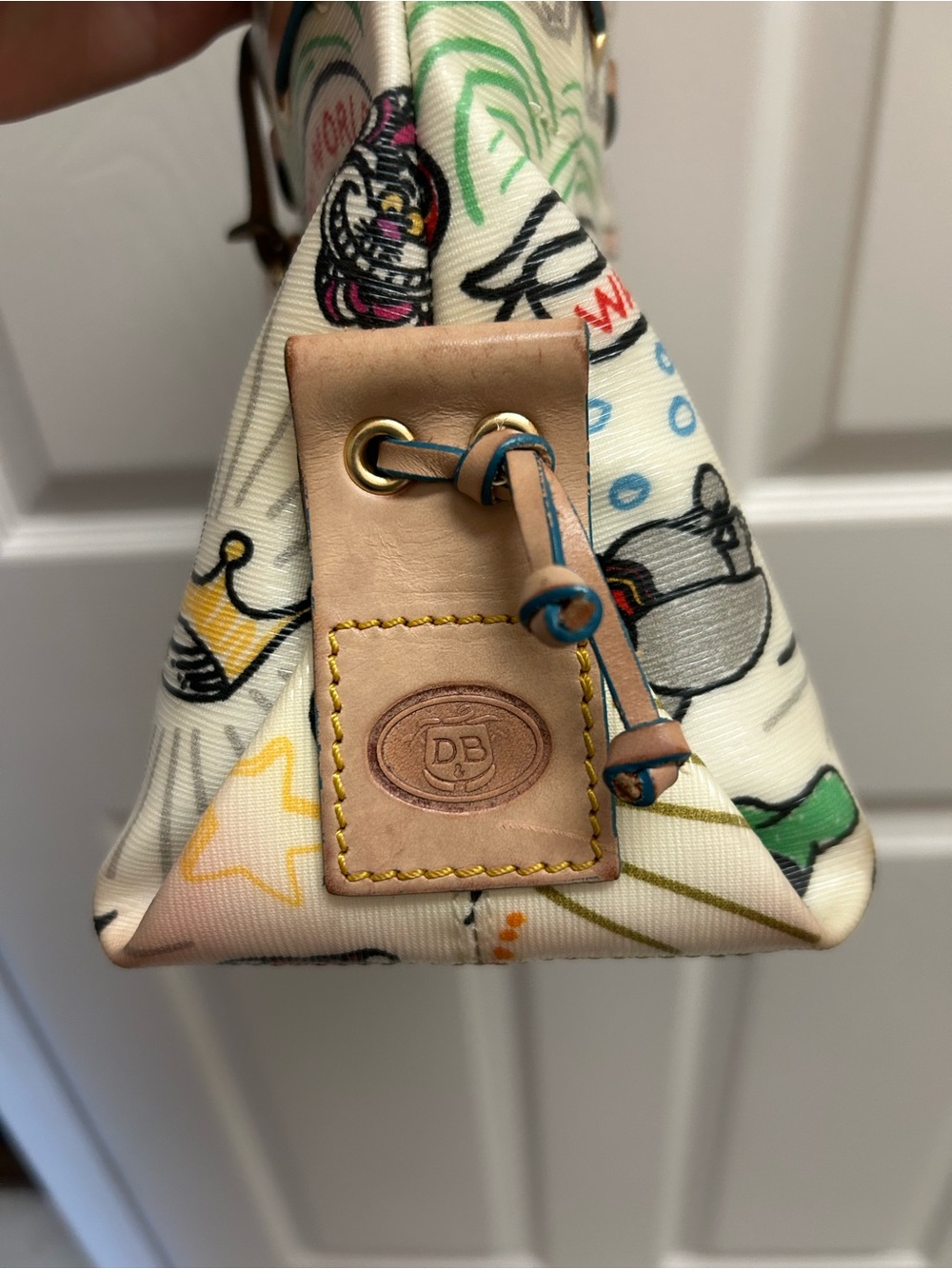 Dooney & Bourke White Disney Sketch Satchel with Multicolor Accents - Picture 4 of 9